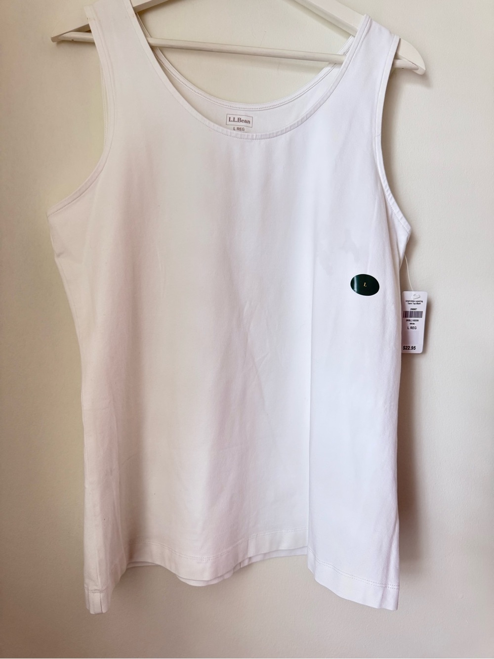 LL Bean Unshrinkable Layering Tank Bundle of Three White Gray Cream Large NEW - Picture 5 of 10